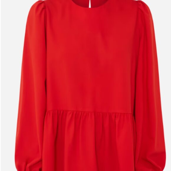 Tuckernuck Pomander Place Red Carlota Peplum Blouse New w/o Tags Size Medium - Picture 8 of 8